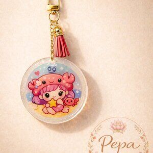 Cancer Zodiac Keychain – Handmade & Adorable